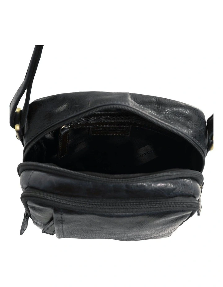 Classic Leather Crossbody Bag in Black image 2