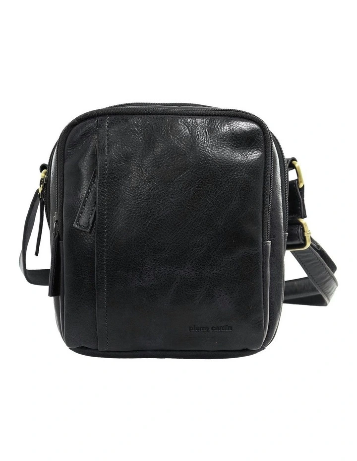 Classic Leather Crossbody Bag in Black image 3