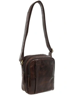 Classic Leather Crossbody Bag in Chocolate