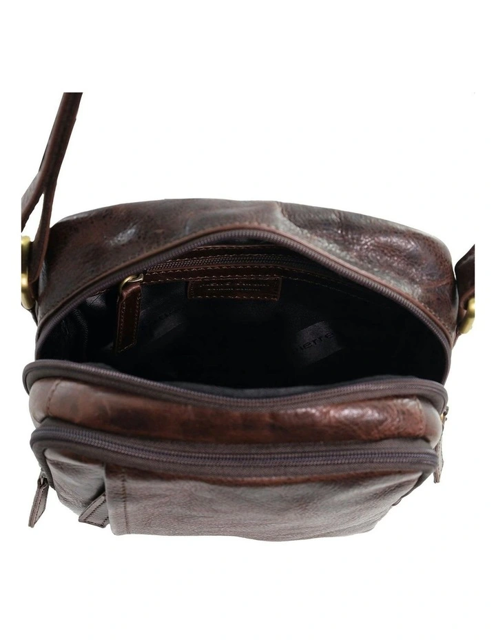 Classic Leather Crossbody Bag in Chocolate image 2