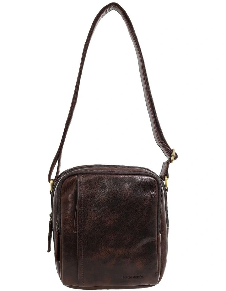 Classic Leather Crossbody Bag in Chocolate image 4