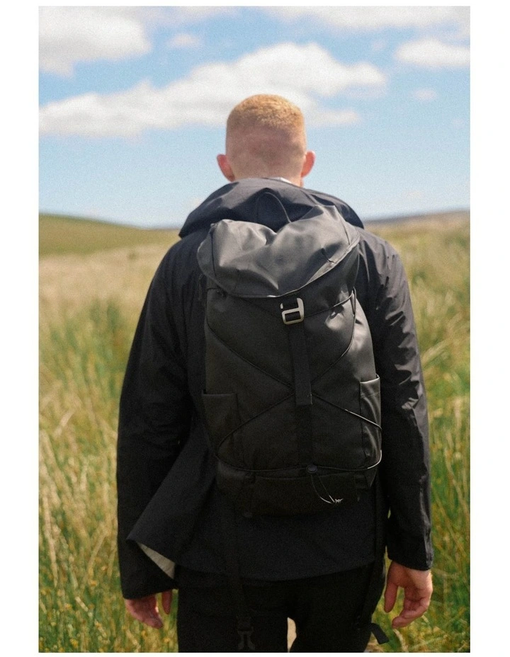 Wharfe Flap Over Backpack 22L in Black image 2
