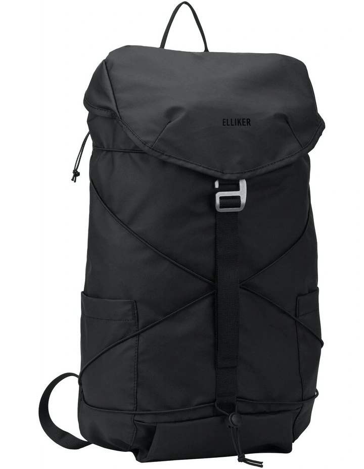 Wharfe Flap Over Backpack 22L in Black image 3