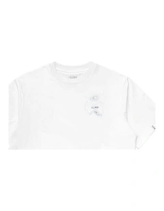 Rill Hand Print Short Sleeve T-shirt in White