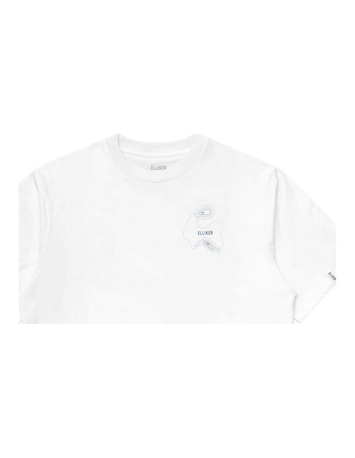 Rill Hand Print Short Sleeve T-shirt in White image 1