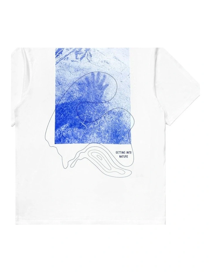 Rill Hand Print Short Sleeve T-shirt in White image 2