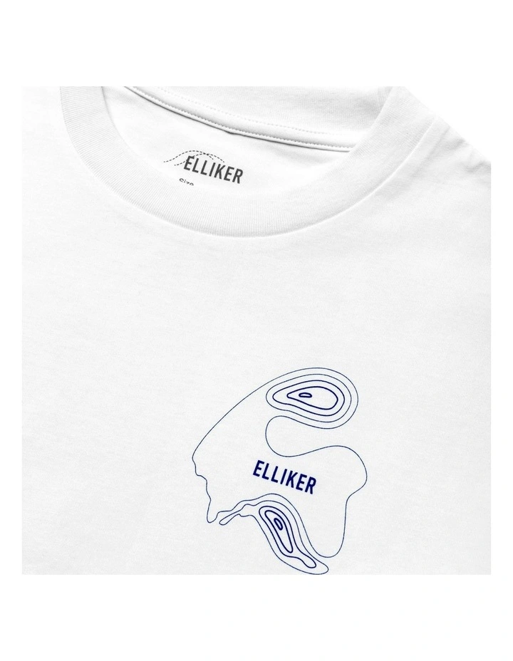Rill Hand Print Short Sleeve T-shirt in White image 3