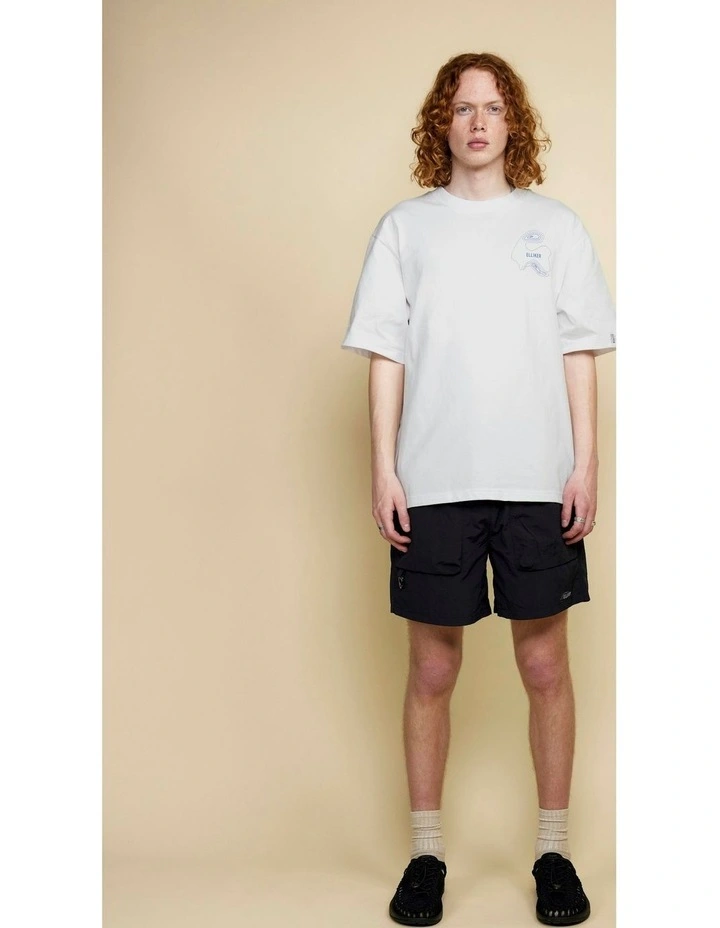 Rill Hand Print Short Sleeve T-shirt in White image 4