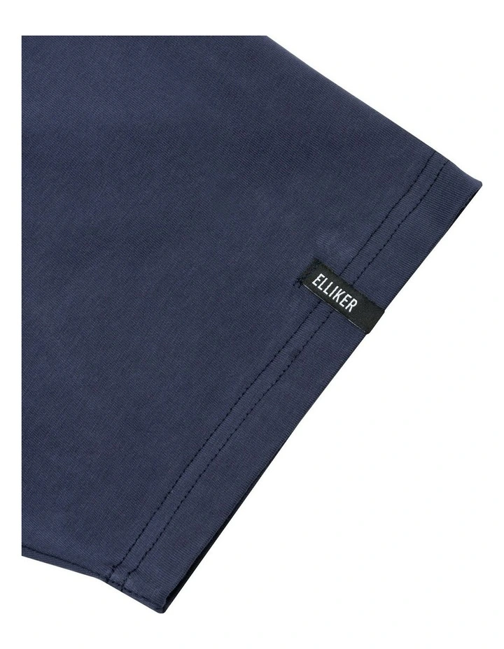 Rill Hand Print Short Sleeve T-shirt in Navy image 3