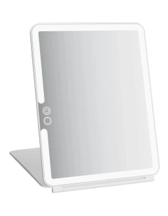 LED Light Fold Makeup Mirror in Silver