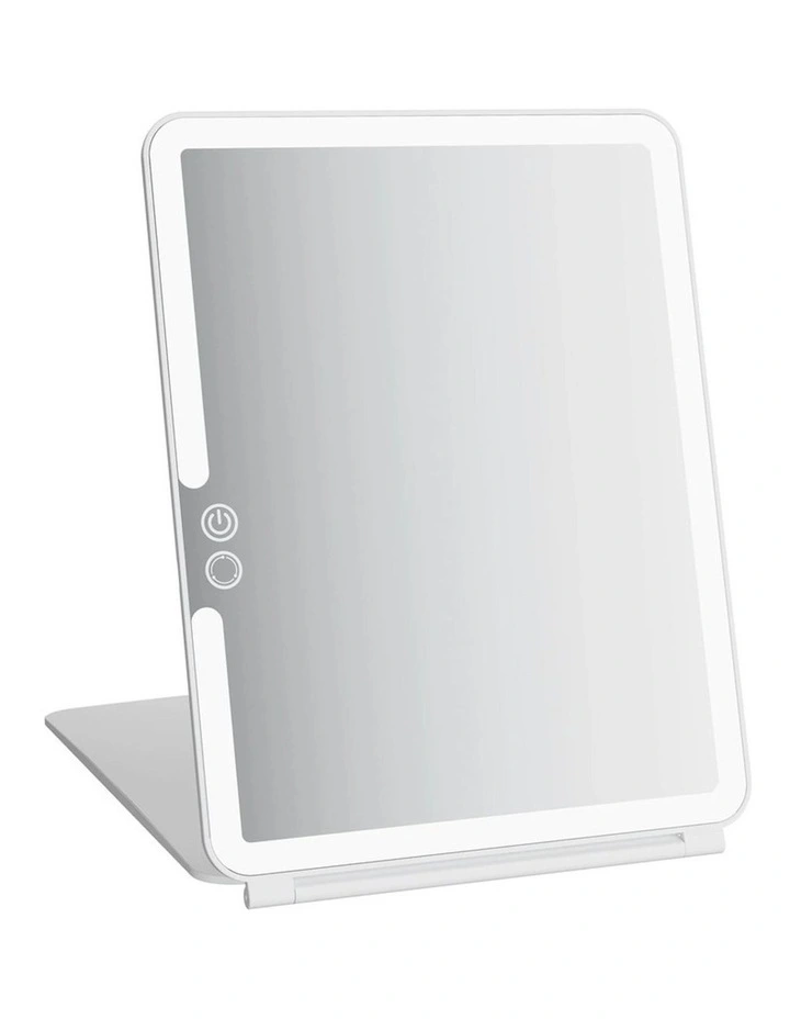 LED Light Fold Makeup Mirror in Silver image 1
