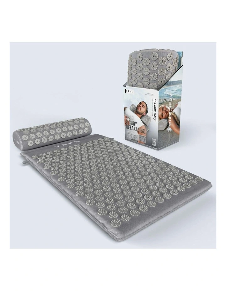 Sensory Set Acupressure Mat And Pillow in Grey image 1