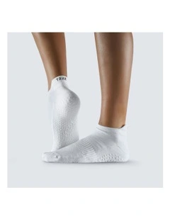 Ankle Grip Socks 2 Pairs in White