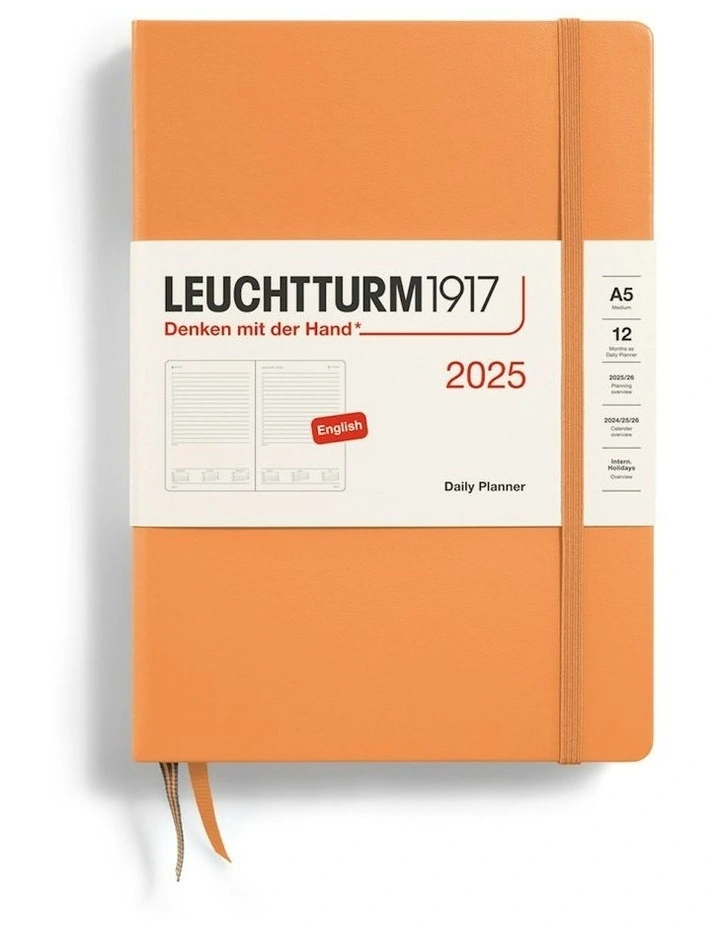 Medium (A5) Hardcover Daily Planner 2025 in Apricot image 2