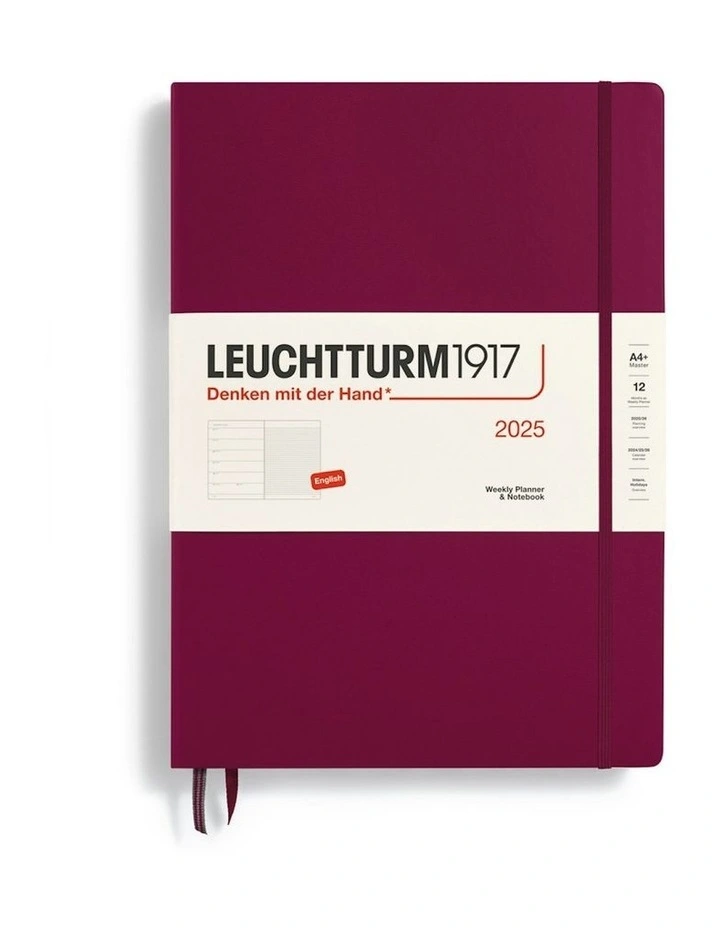 Master (A4+) Hardcover Weekly Planner Notebook 2025 in Red image 2