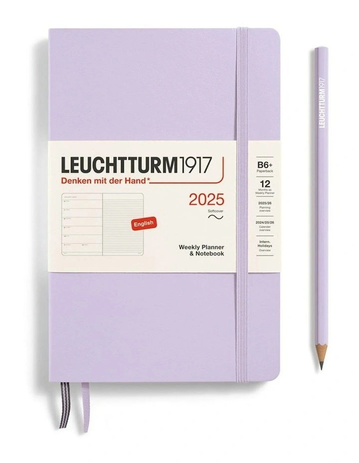 Weekly Planner & Notebook 2025, Paperback (B6+) Softcover in Lilac image 1