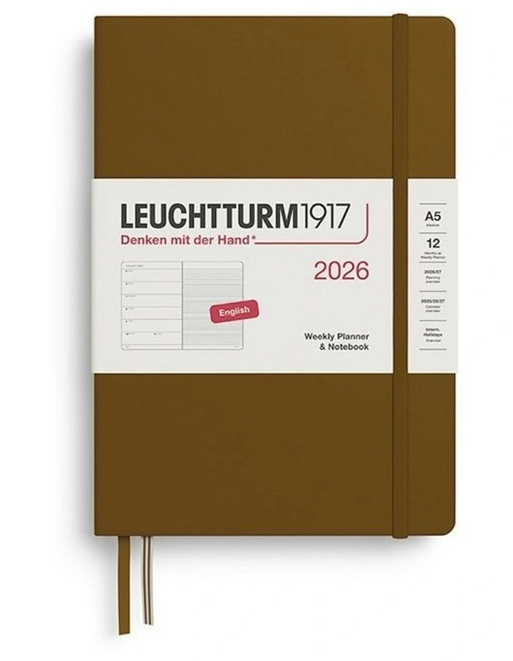 Weekly Planner & AMP; Medium (A5) 2026 Notebook in Spice Brown image 1