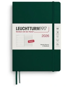 Weekly Planner & AMP; Medium (A5) 2026 Notebook in Forest Green