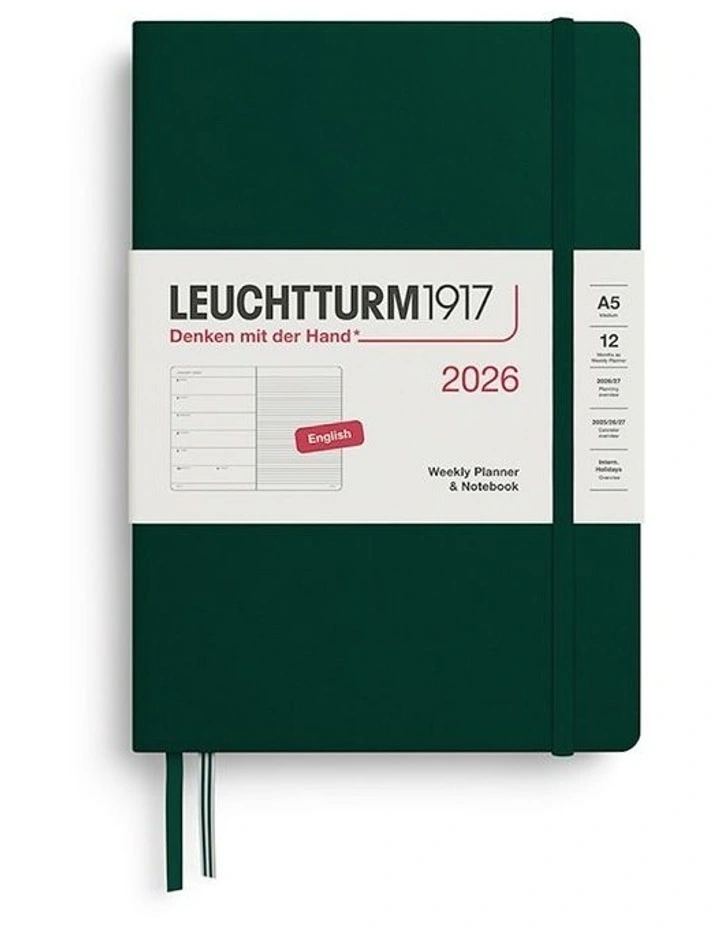 Weekly Planner & AMP; Medium (A5) 2026 Notebook in Forest Green image 1