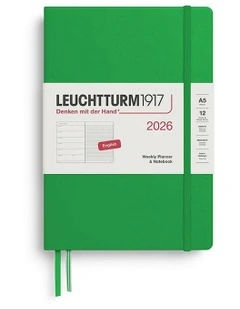 Weekly Planner & AMP; Medium (A5) 2026 Notebook in Spring Leaf
