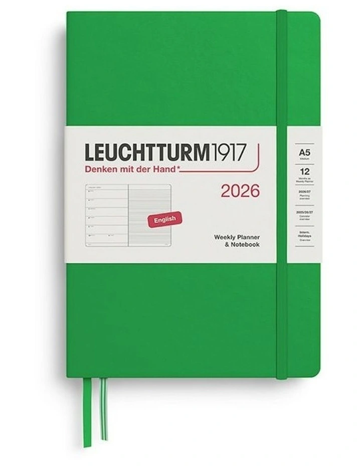 Weekly Planner & AMP; Medium (A5) 2026 Notebook in Spring Leaf image 1