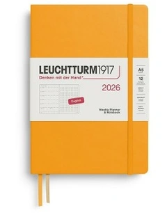 Weekly Planner & AMP; Medium (A5) 2026 Dotted Notebook in Rising Sun