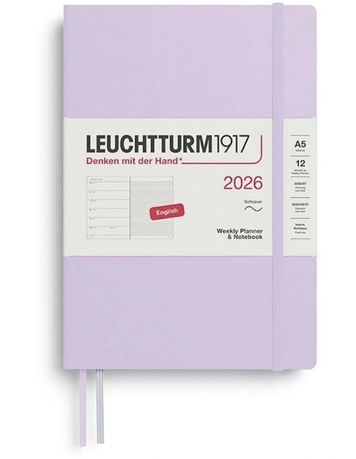 Weekly Planner & AMP; Medium (A5) 2026 Softcover Notebook in Lilac image 1