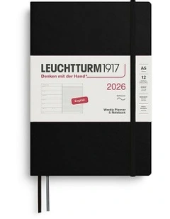 Weekly Planner & AMP; Medium (A5) 2026 Softcover Notebook in Black