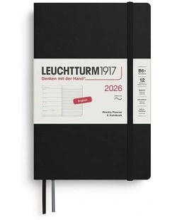 Weekly Planner & Paperback (B6+) 2026 Softcover Notebook in Black