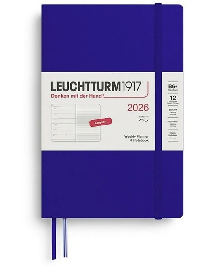 Weekly Planner & Paperback (B6+) 2026 Softcover Notebook in Ink image 1