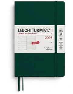 Weekly Planner & Paperback (B6+) 2026 Softcover Notebook in Forest Green