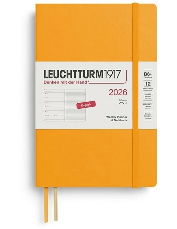Weekly Planner & Paperback (B6+) 2026 Softcover Notebook in Rising Sun image 1