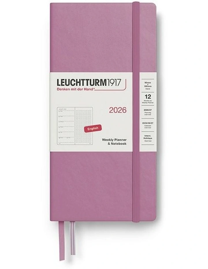 Weekly Planner & Dotted Wallet (B6+ x A6) 2026 Notebook in Dusty Rose image 1
