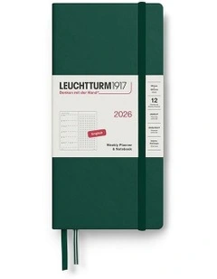 Weekly Planner & Dotted Wallet (B6+ x A6) 2026 Notebook in Forest Green