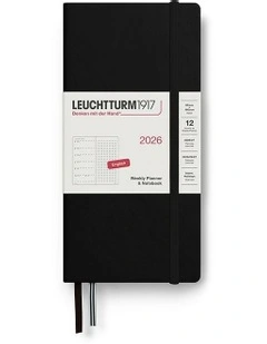 Weekly Planner & Dotted Wallet (B6+ x A6) 2026 Notebook in Black