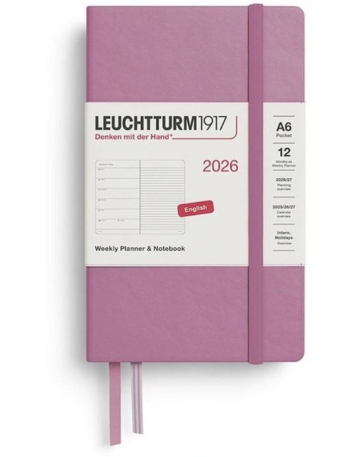 Weekly Planner & Pocket (A6) 2026 Notebook in Dusty Rose image 1