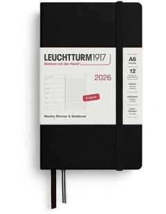 Weekly Planner & Pocket (A6) 2026 Notebook in Black
