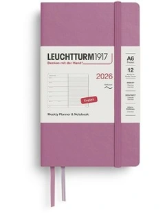 Weekly Planner & AMP; Softcover Pocket (A6) 2026 Notebook in Dusty Rose