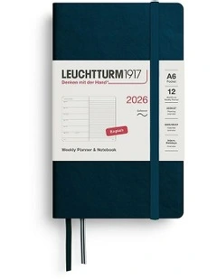 Weekly Planner & AMP; Softcover Pocket (A6) 2026 Notebook in Deep Sea