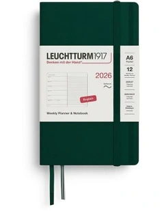 Weekly Planner & AMP; Softcover Pocket (A6) 2026 Notebook in Forest Green
