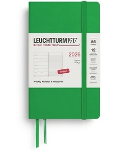 Weekly Planner & AMP; Softcover Pocket (A6) 2026 Notebook in Spring Leaf