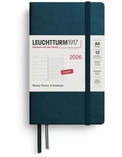 Weekly Planner & Pocket (A6) 2026 Notebook in Deep Sea