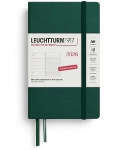 Weekly Planner & Pocket (A6) 2026 Notebook in Forest Green