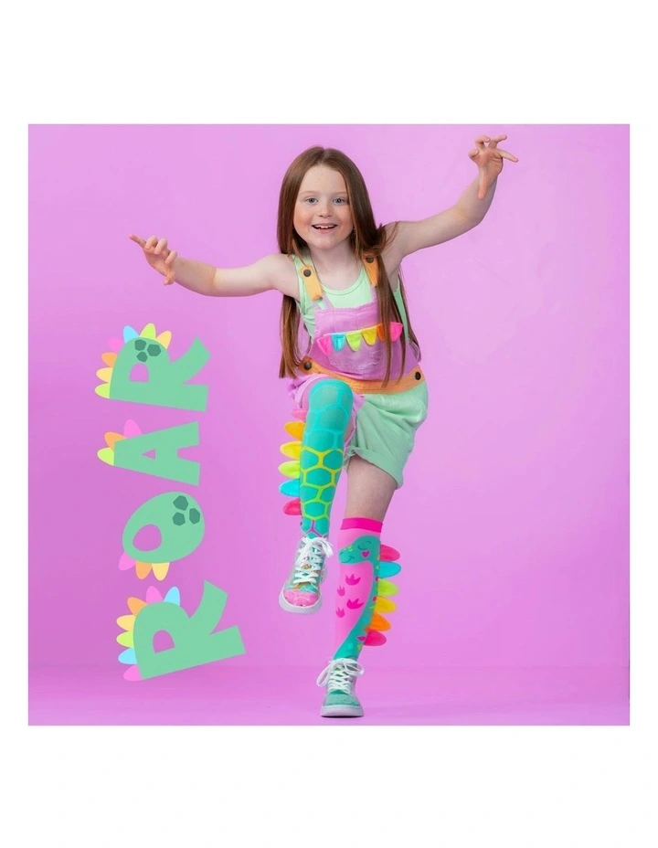 Roar Dinosaur Socks in Multi image 3