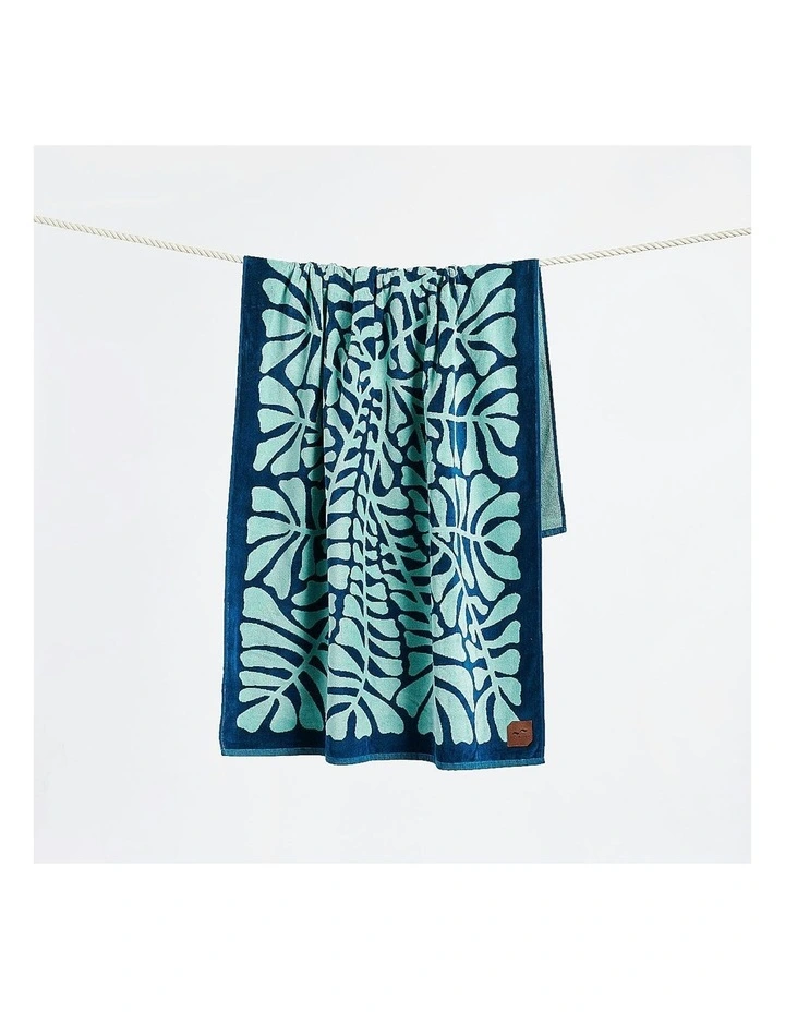 Hapa Oversized Beach Towel in Aqua image 3