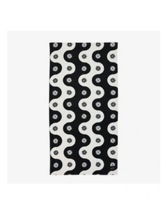 Beach Towel in Botanical Waves Black