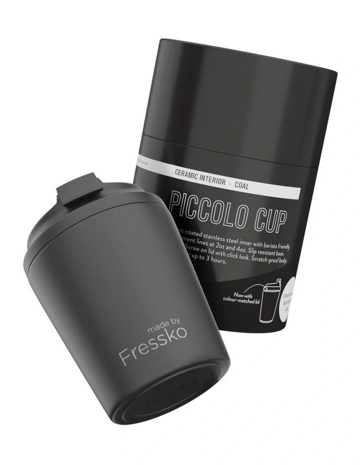 Piccolo Ceramic Reusable Cup 120ml/4oz in Coal image 5