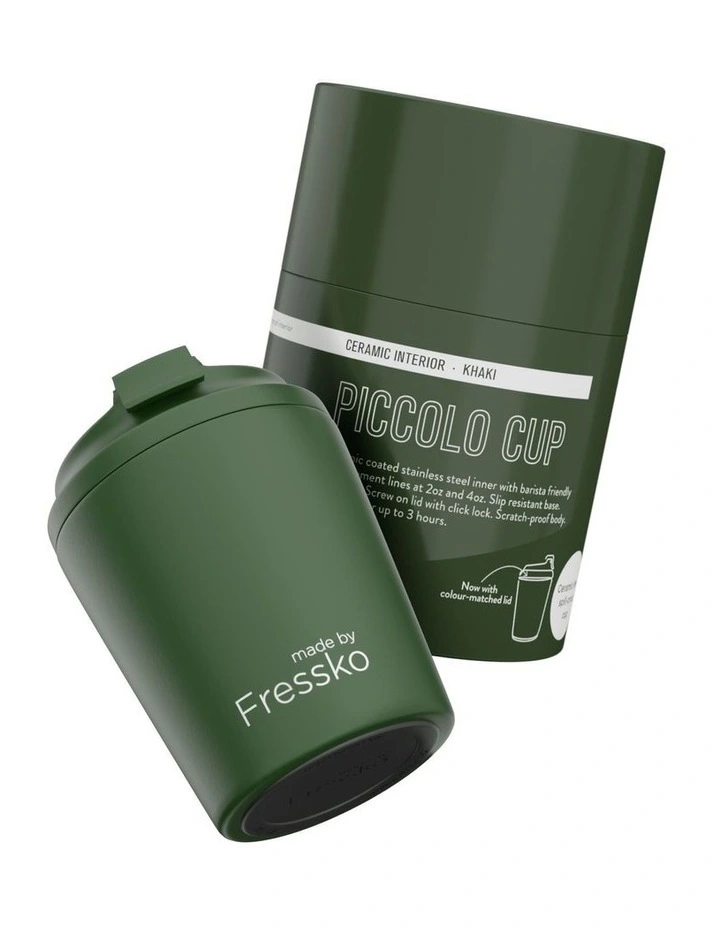 Piccolo Ceramic Reusable Cup 118ml/4oz in Khaki image 5