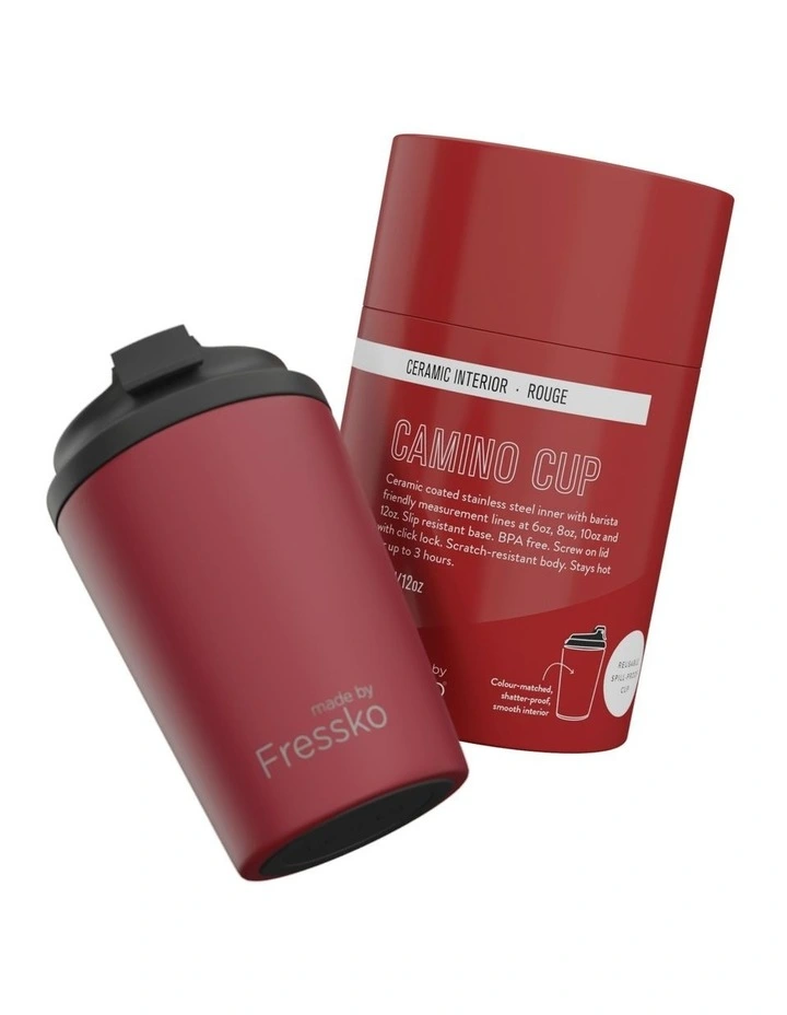 Reusable Ceramic Cup 340ml 12oz in Red image 5
