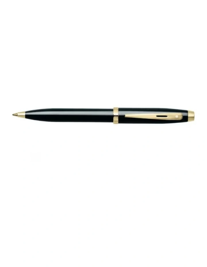 100 Ballpoint Gold Plate Clk Pen in Gloss Black with Gold Trim image 1